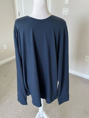 NWT Orchard & Broome Pima Cotton Long-Sleeve Tee in Navy Size XXL Retails $125